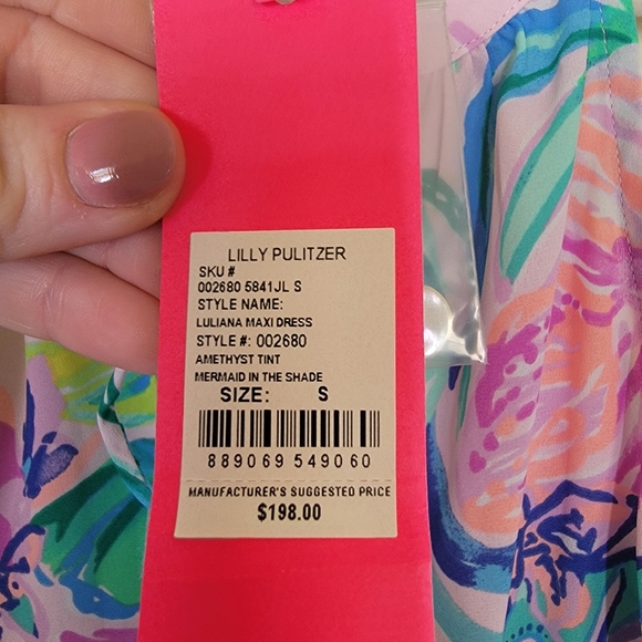NWT Lilly Pulitzer Luliana Maxi Dress Amethyst Tint Mermaid In The Shade  Small - Picture 3 of 6